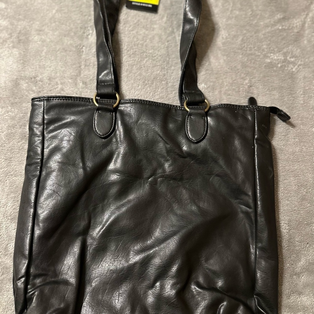 Coronado, simulated leather tote bag, black